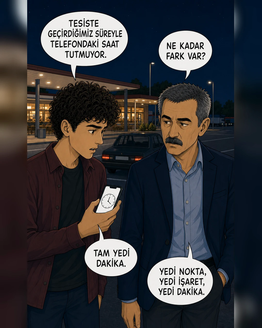 Murat Bey ve Efe hafızalarından tam yedi dakikanın eksildiğini fark ediyor.