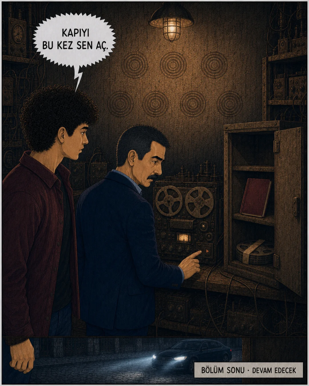 Murat Bey oynatma düğmesine basmak üzereyken radyo kapıyı bu kez onun açmasını söylüyor.
