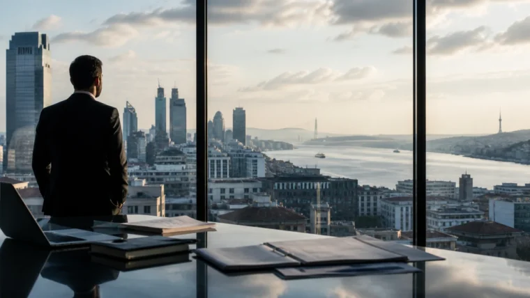 İstanbul silüeti ve finansman ufkunu çağrıştıran sabah manzarası