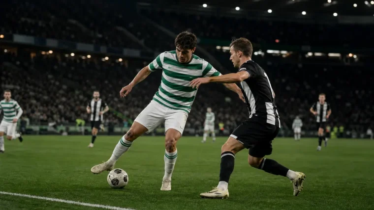 Celtic-LASK maçında ilk baskının yönünü arayan iki anonim futbolcunun mücadelesi
