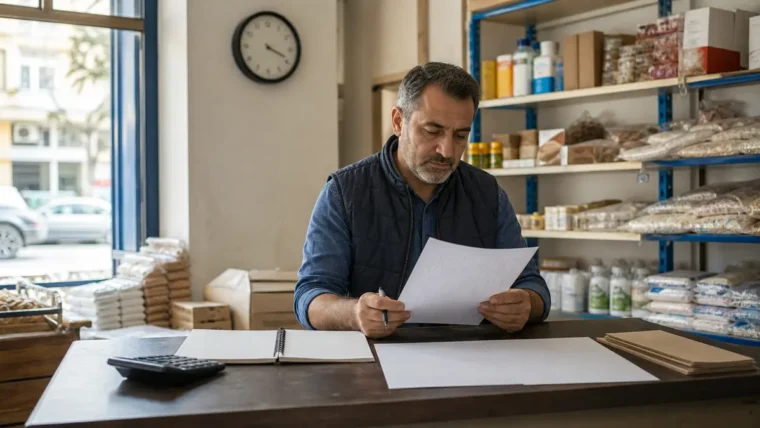 Yazısız küçük işletme stok ve vardiya kayıt sahnesi