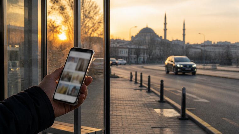 İstanbul’da telefonda belirsiz reklam akışını inceleyen anonim tüketici